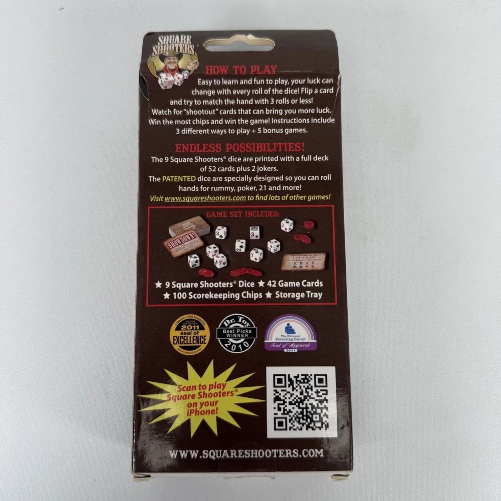 *NEW* SQUARE SHOOTERS Dice Game, Family Game,‎ 1st Deck Of Cards On Dice, New - Picture 3 of 4